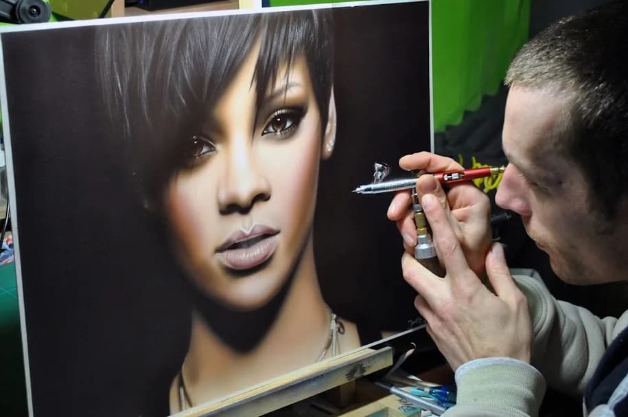 Airbrushed portrait — work in progress