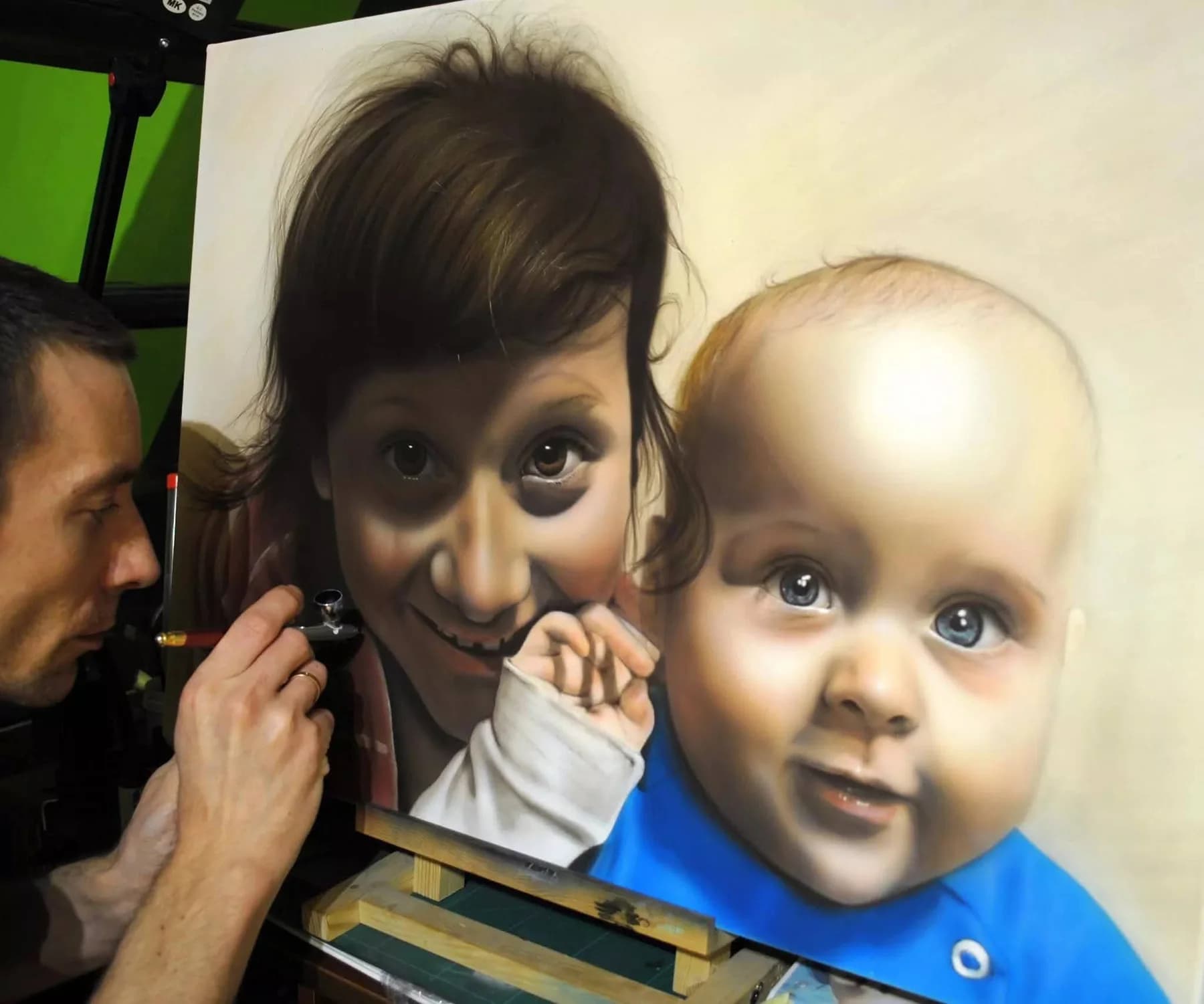 Rodinný portrét — Fotorealismus podle fotografie