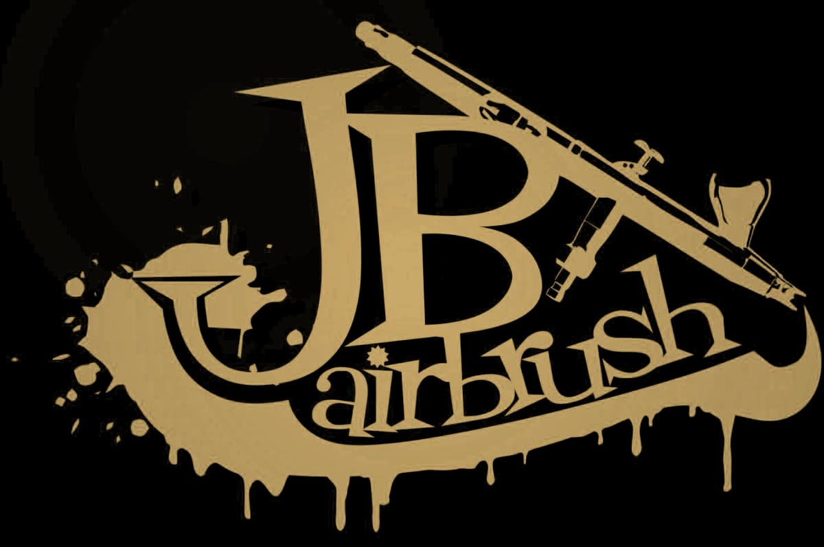 Logo JB Airbrush — monogram z aerografem